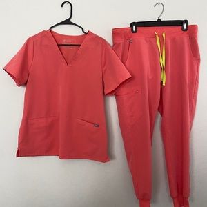 Limited edition coral color. Large Zamora jogger and large top. Sold as a set